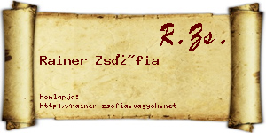 Rainer Zsófia névjegykártya